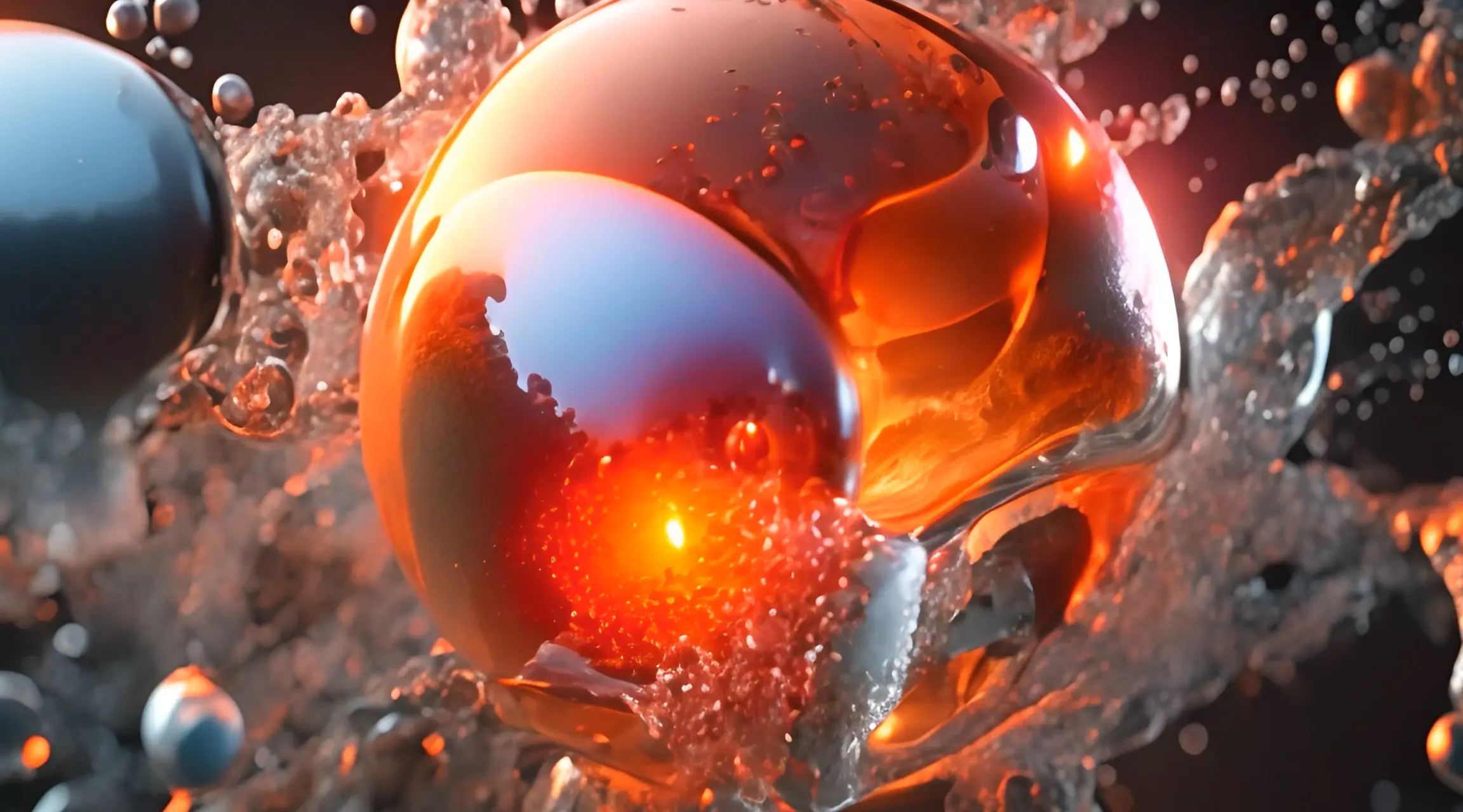 Spherical Blaze Fiery and Fluid Backdrop Video
